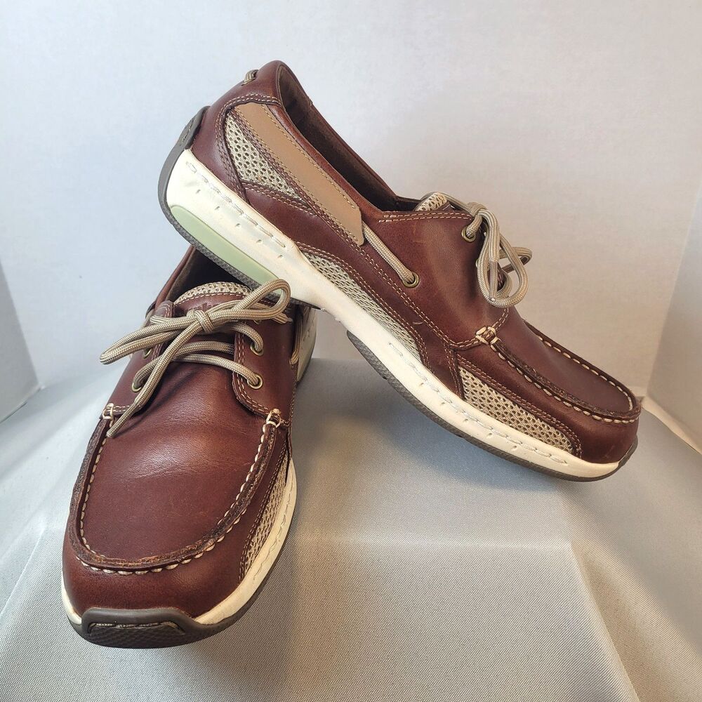 Dunham Men's Captain Brown Leather Vented Boat 8.5 Shoes MCN410BR Excellent